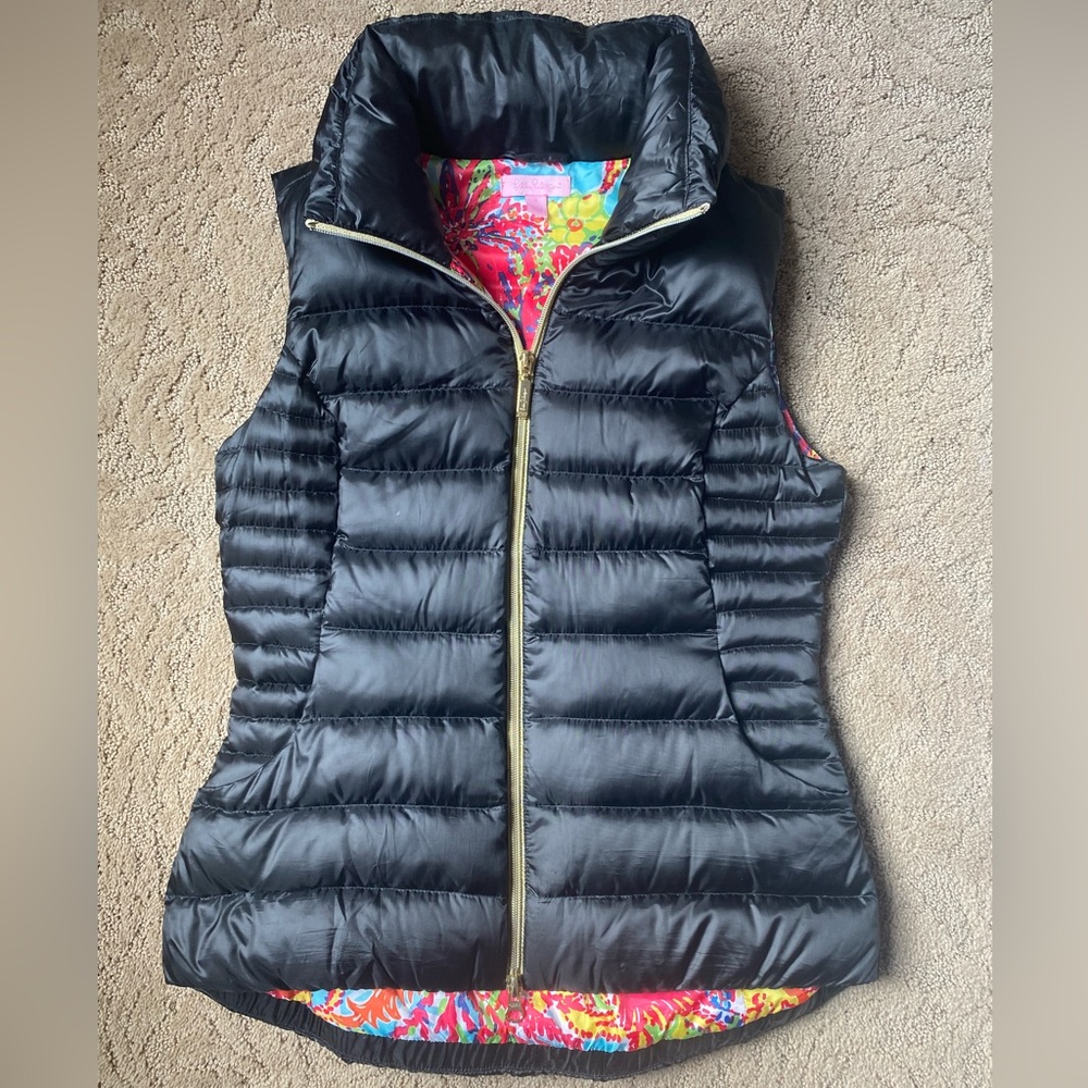 Lilly Pulitzer Black Puffer Vest